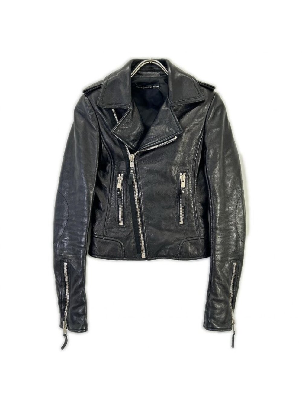 Balenciaga Black Lambskin Double Rider's Jacket 34